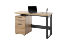 Bureau eikenlook met ladeblok 120 cm