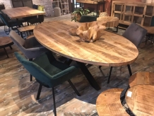 ovale tafel mangohout 200 cm