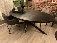 ovale mango tafel zwart 180 cm