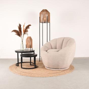 Fauteuil naturel bouclé