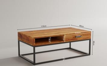 moderne salontafel mangohout 110 cm