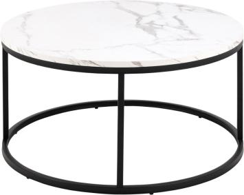 ronde salontafel wit marmerlook 80 cm