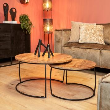 Salontafel set naturel mango