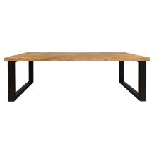 Zijaanzicht van Mango eettafel 300 cm U poot