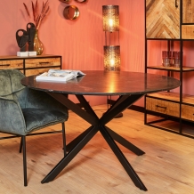 ronde eettafel zwart marmer 130 cm