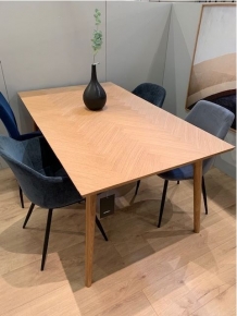 eiken eettafel visgraat 160 cm