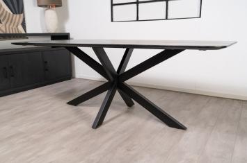 tafel mango zwart 220 cm