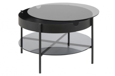 ronde salontafel gerookt glas