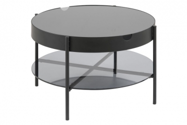 ronde salontafel gerookt glas