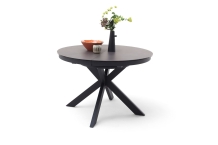 uitschuifbare ronde tafel 120-160 cm zwarte poten