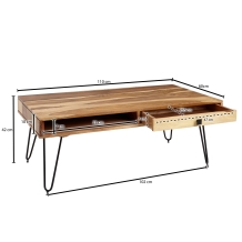 Acacia salontafel met lade 110 cm