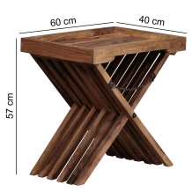 inklapbare bijzettafel sheesham 60 cm