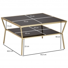 salontafel zwart glas