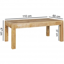 salontafel mangohout 110 cm