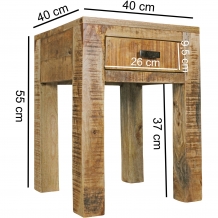 bijzettafel mangohout 40 cm