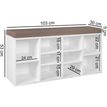 schoenenkast met kussen 103,5 cm