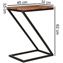 bijzettafel Z-vorm sheesham