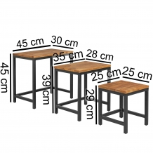 bijzettafelset sheesham