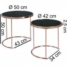 salontafel set koper zwart