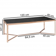 salontafel rechthoekig koper zwart