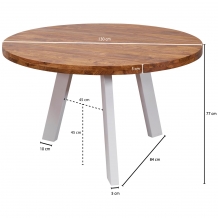 ronde houten eettafel witte poten