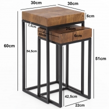 houten bijzettafel set