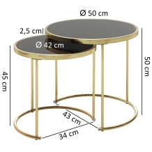 salontafel set goud zwart