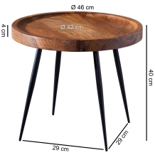 ronde bijzettafel sheesham 46 cm