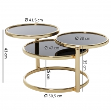 ronde salontafel goud