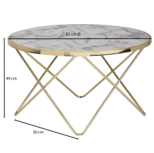 salontafel goud marmerlook 85 cm