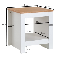 nachtkastje wit eiken 45 cm