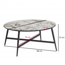 salontafel marmerlook wit 88 cm