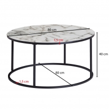 salontafel marmerlook wit 80 cm