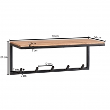 kapstok Edge acacia 70 cm