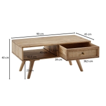 salontafel mangohout 90 cm