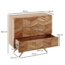 Dressoir acacia hout met laden