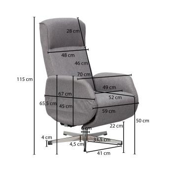 luxe relax fauteuil lichtgrijs