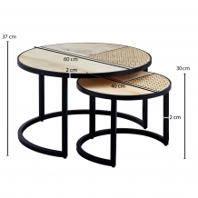 salontafel set mango rotan