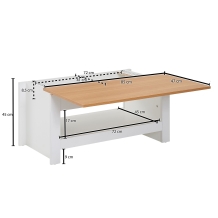 salontafel uitschuifbaar wit eikenlook 85 cm