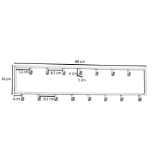 metalen kapstok zilver 80 cm