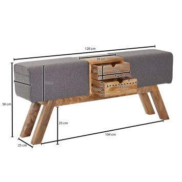 turnbok zitbank mangohout 120 cm 