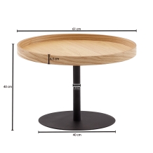 ronde salontafel eikenfineer 61 cm