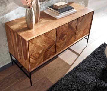 commode kast massief hout 123 cm