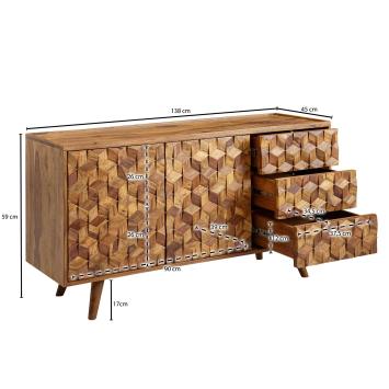 Dressoir sheesham hout 138 cm