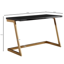 bureau zwart goud 120 cm