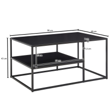 salontafel zwart metaal 90 cm