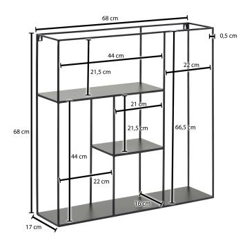 Hangkastje zwart 68 cm