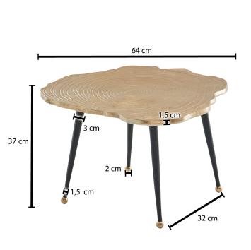 Salontafel boomschijf goud 64 cm