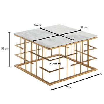 salontafel marmer goud 55 cm