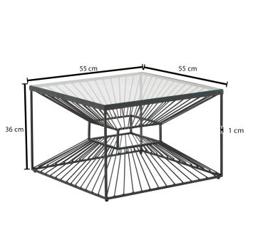 Design salontafel metaal glas 55 cm